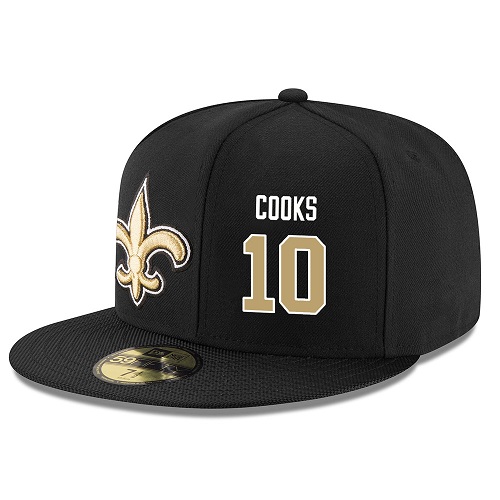 NFL New Orleans Saints #10 Brandin Cooks Stitched Snapback Adjustable Player Hat - Black/Gold